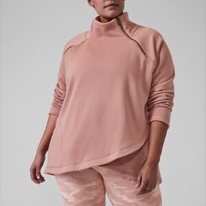 ATHLETA Cozy Karma Asymmetrical Pullover Palermo Pink 1X Plus Size High Low